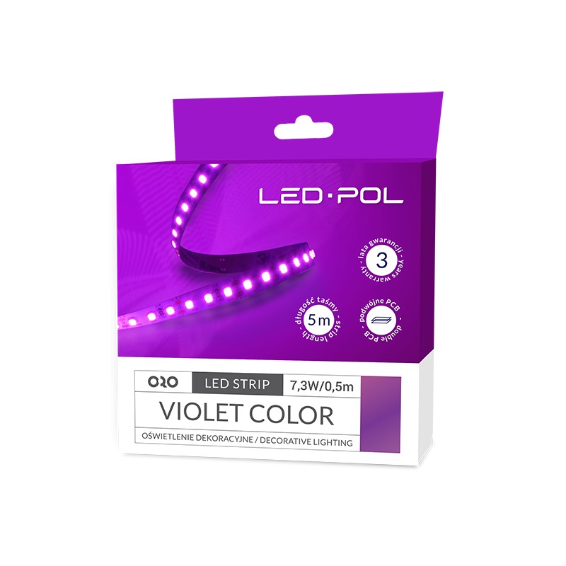 Pásek LED Led-Pol 12 V 14,6 W/m fialová