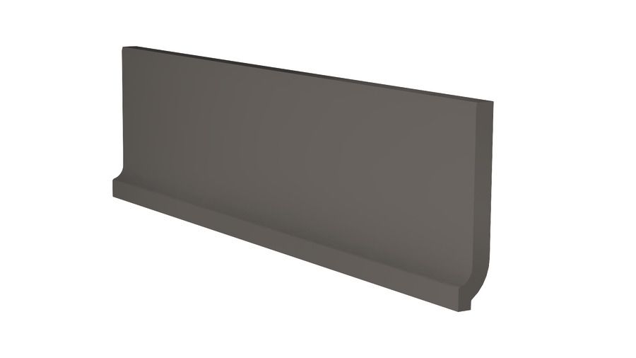 Sokl s požlábkem Rako TaurusColor 8×30 cm tmavě šedá TSPKF007