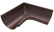 Roh žlabu lisovaný vnitřní DEKRAIN 330 FeZn lakovaný  ROBUST čokoládově hnědý RAL 8017