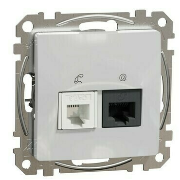Zásuvka datová Schneider Sedna Design CAT6 1× RJ45, 1× RJ11