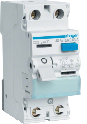 Chránič proudový bezšroubový Hager CDS240D