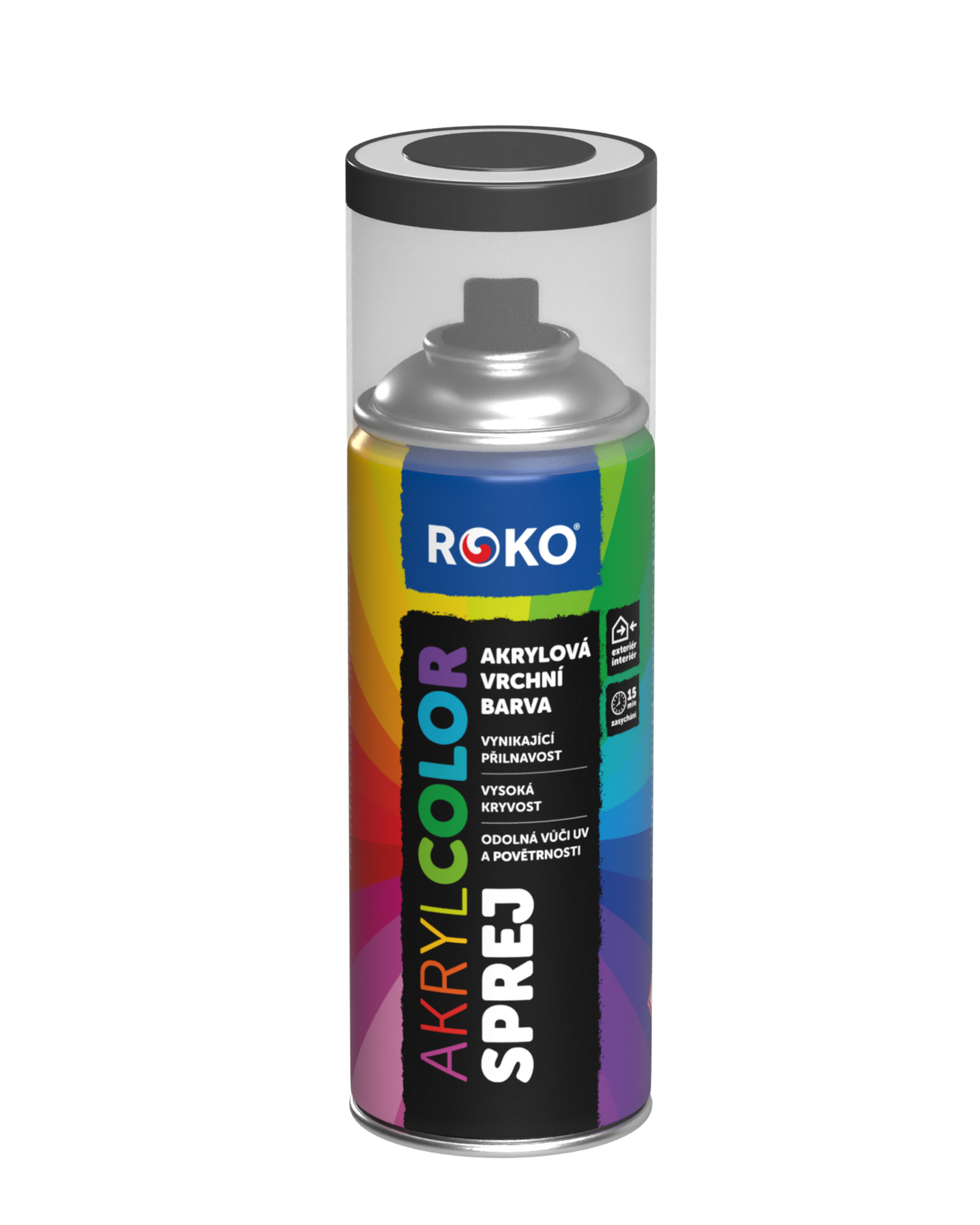 Barva akrylová vrchní Roko AKRYCOLOR Sprej grafitová šedá, 400 ml