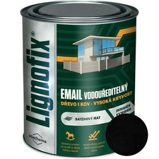 Barva vrchní Lignofix Email vodouředitelný černá, 0,75 l