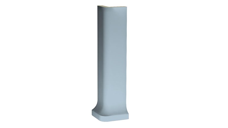 Roh vnější pro sokl s požlábkem Rako Color Two 3×20 cm světle modrá matná GSERI003