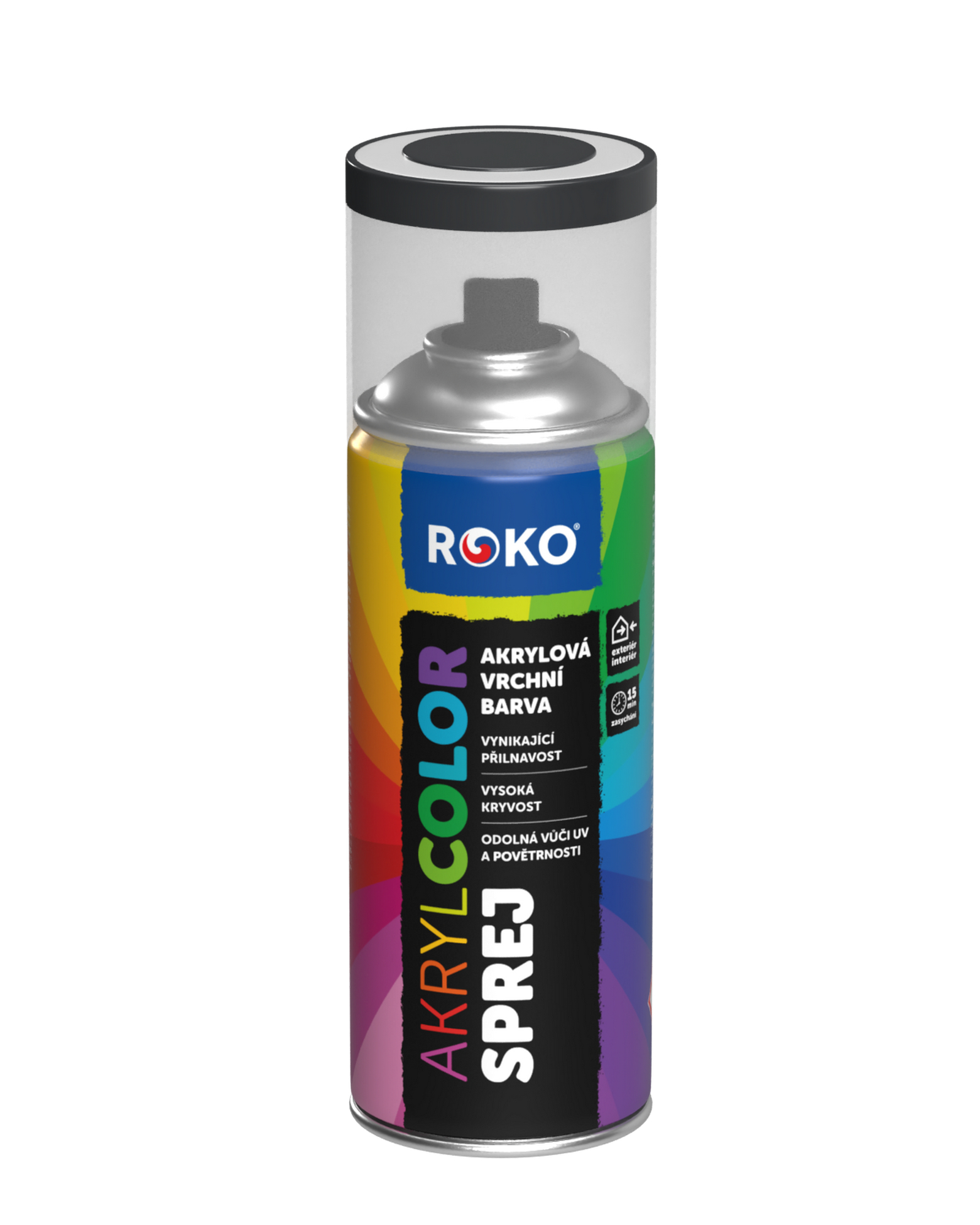 Barva akrylová vrchní Roko AKRYCOLOR Sprej antracitová šedá, 400 ml