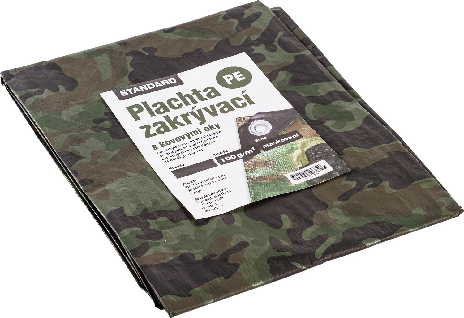 Plachta zakrývací DEK STANDARD 100 g/m2 maskovací 4×6 m