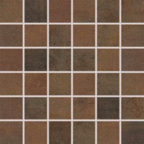 Mozaika Rako Rush 5×5 cm (set 30×30 cm) tmavě hnědá WDM05520