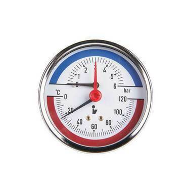 Termomanometr průměr 80 mm , zadní 0-120°C , 0-4 bar