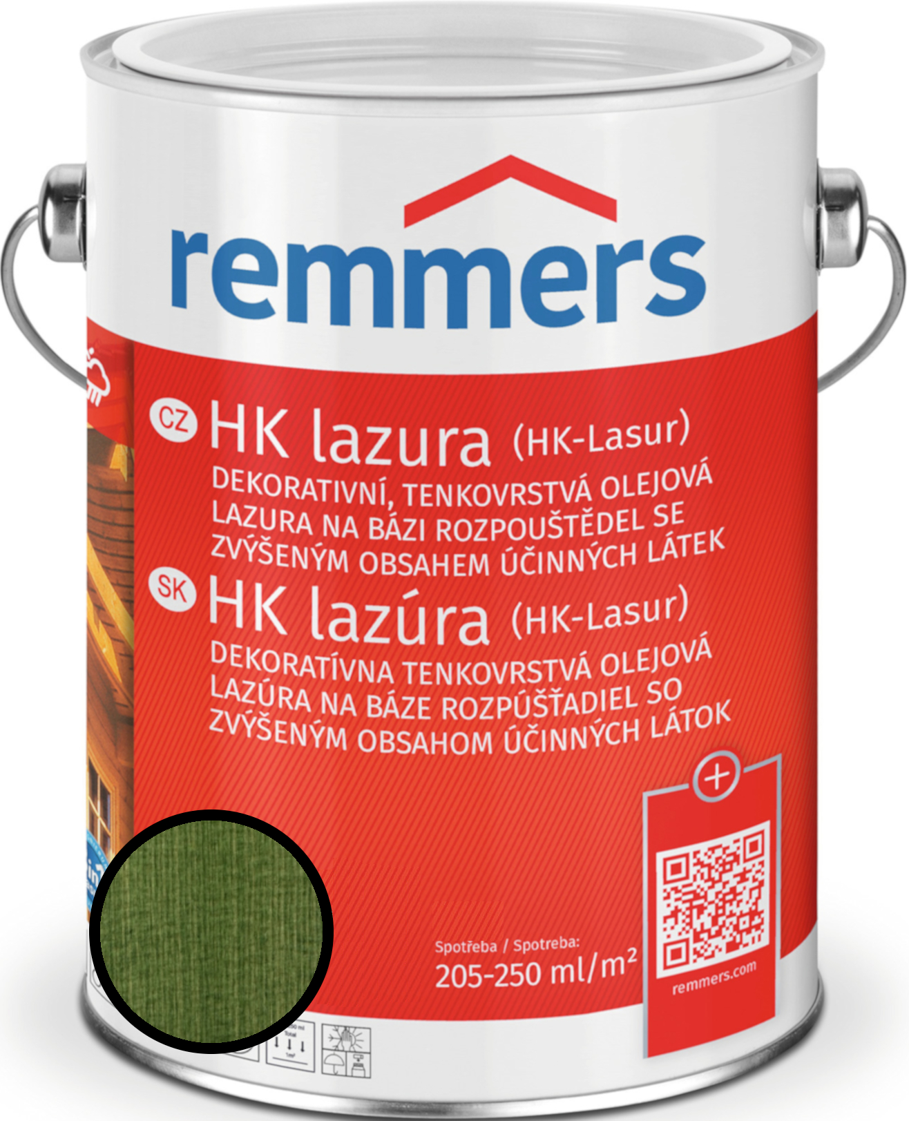 Lazura tenkovrstvá Remmers HK lazura tannengrün, 2,5 l