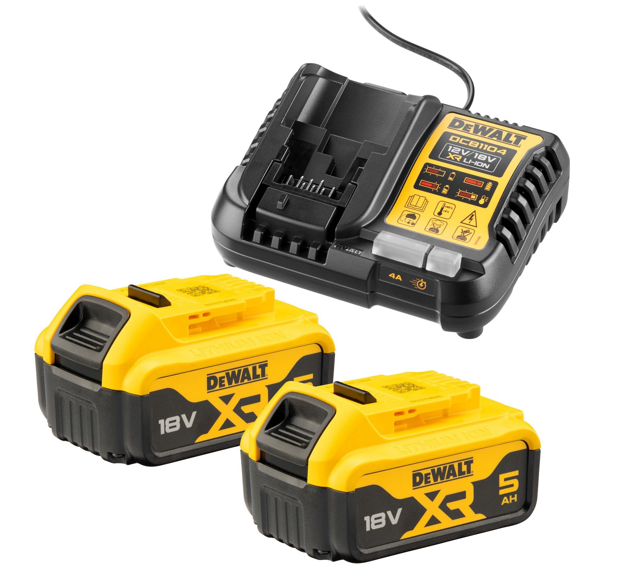 Akumulátory + nabíječka DeWALT DCB1104P2