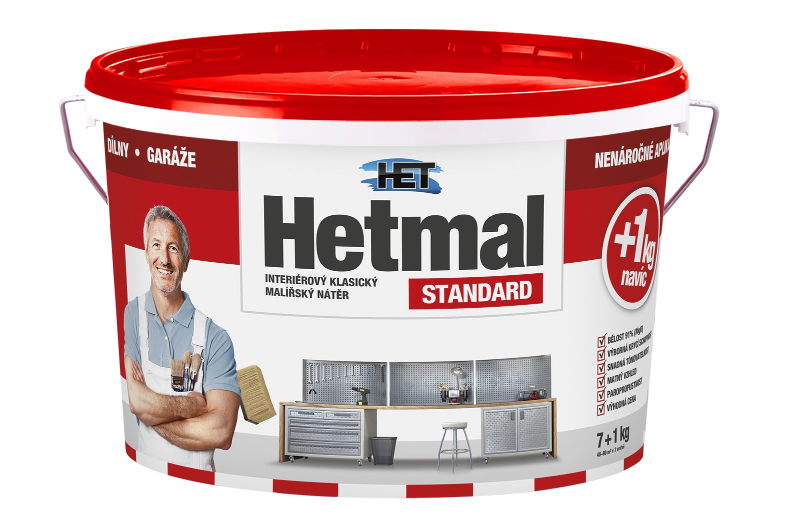 Malba interiérová HET Hetmal Standard bílá, 7+1 kg