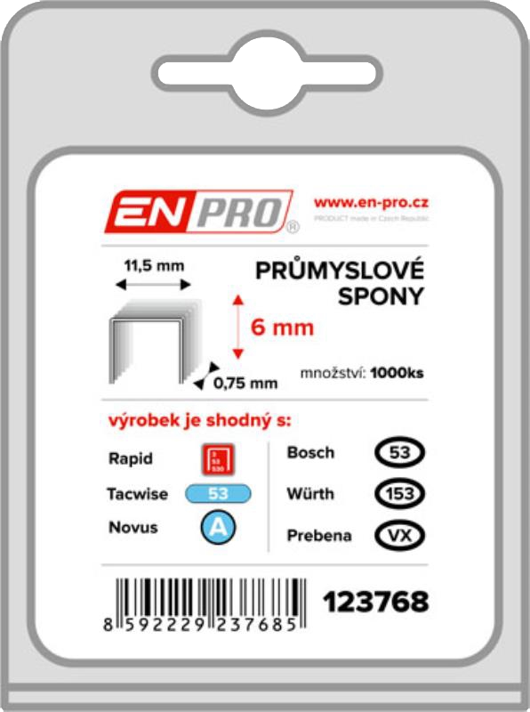 Spony ENPRO 53 11,5×8×0,75 mm 1 000 ks