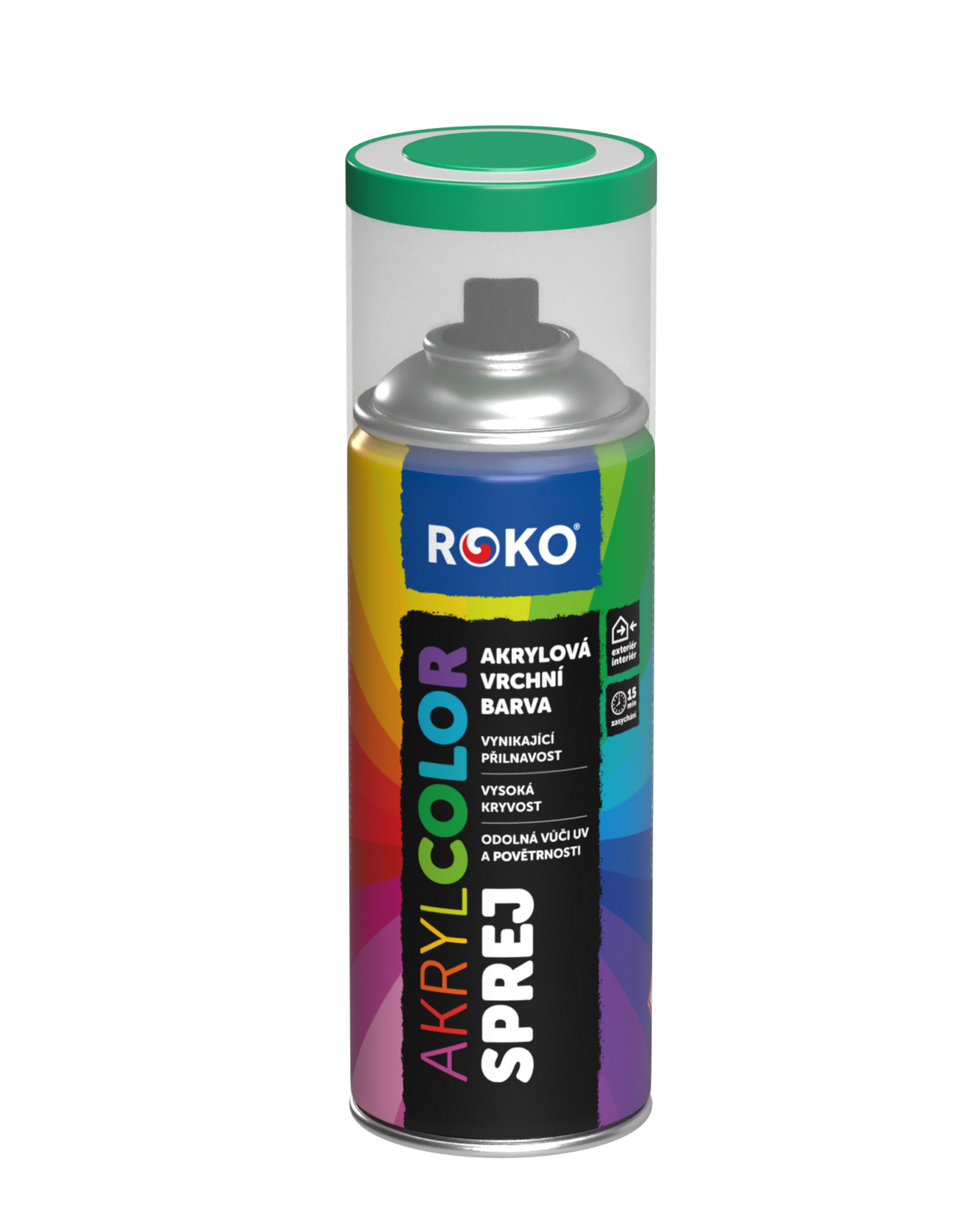 Barva akrylová vrchní Roko AKRYCOLOR Sprej tyrkysová zelená, 400 ml