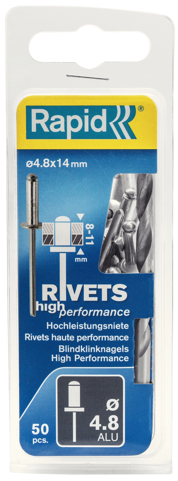 Nýty hliníkové Rapid High Performance 4,8×14 mm 50 ks