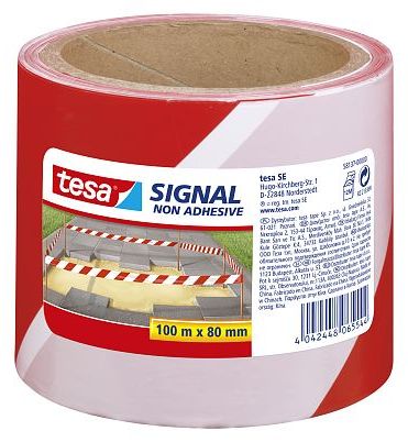 Páska výstražná Tesa 58137 80 mm/100 m červeno-bílá