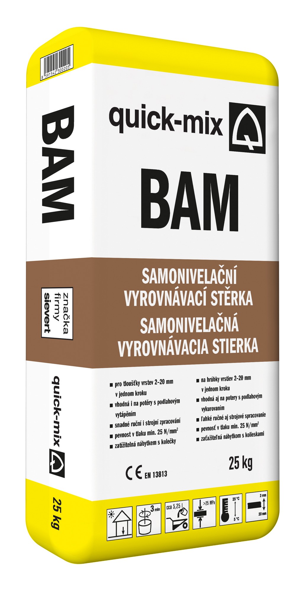 Hmota samonivelační Sakret/Quick-mix BAM 25 kg
