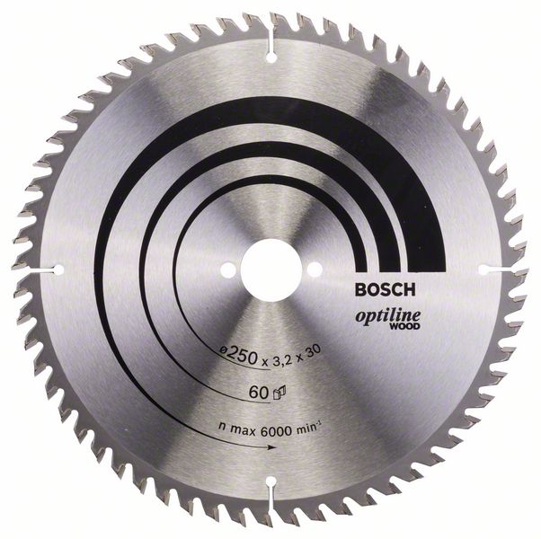 Kotouč pilový Bosch Optiline Wood 250×30×3,2 mm 60 z. H