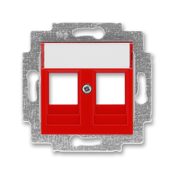 Kryt zásuvka datová/komunikační dvojnásobná s popisovým polem ABB Levit červená