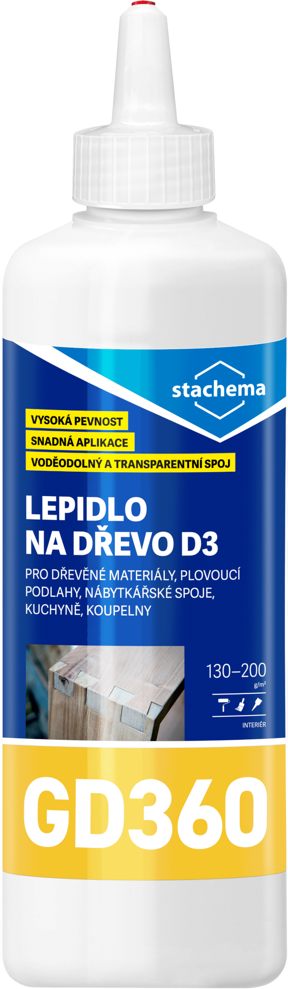 Lepidlo na dřevo D3 Stachema GD360 0,5 kg