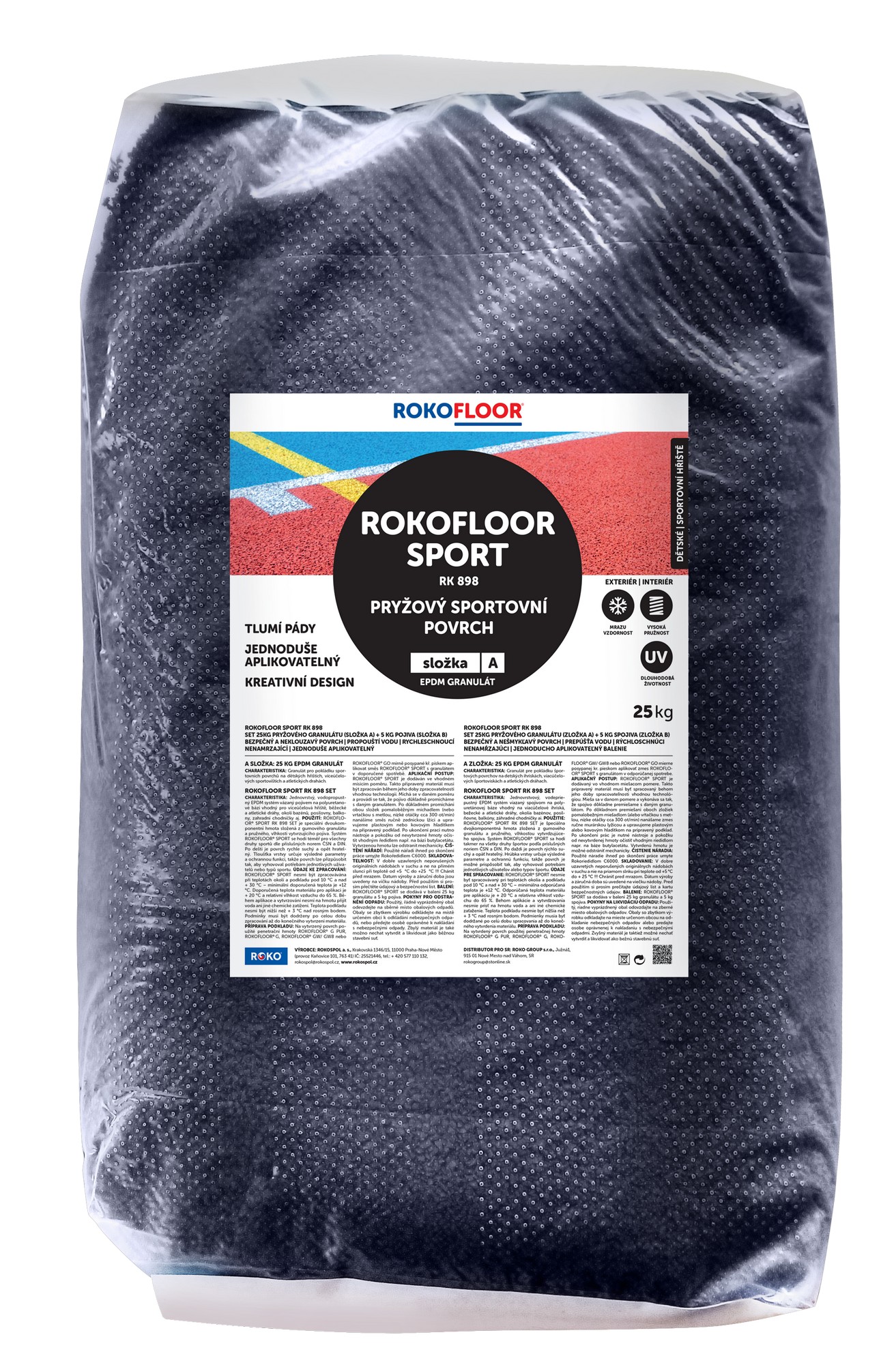 Povrch sportovní Rokofloor Sport podklad černý, 30kg/bal.