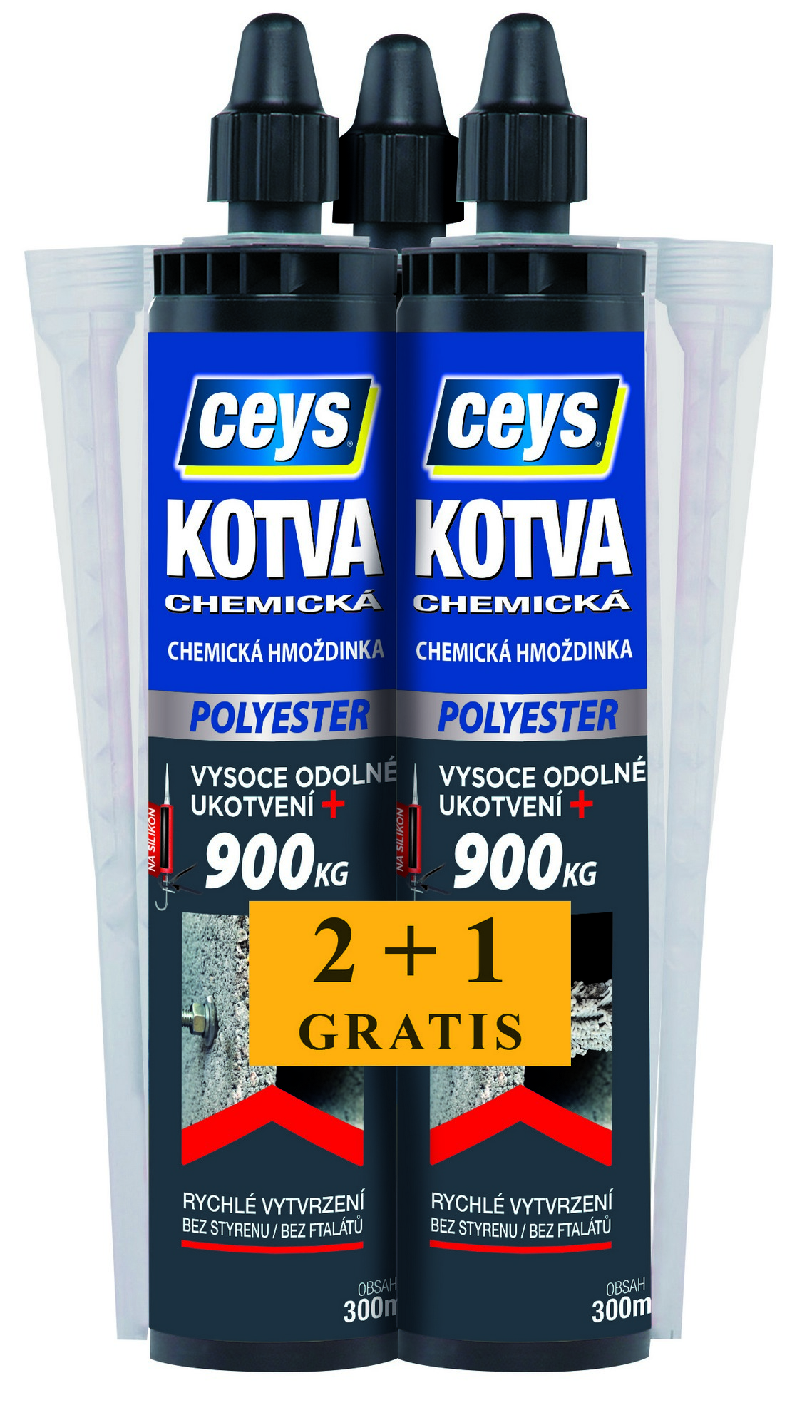 Kotva chemická Ceys polyester 2+1 GRATIS