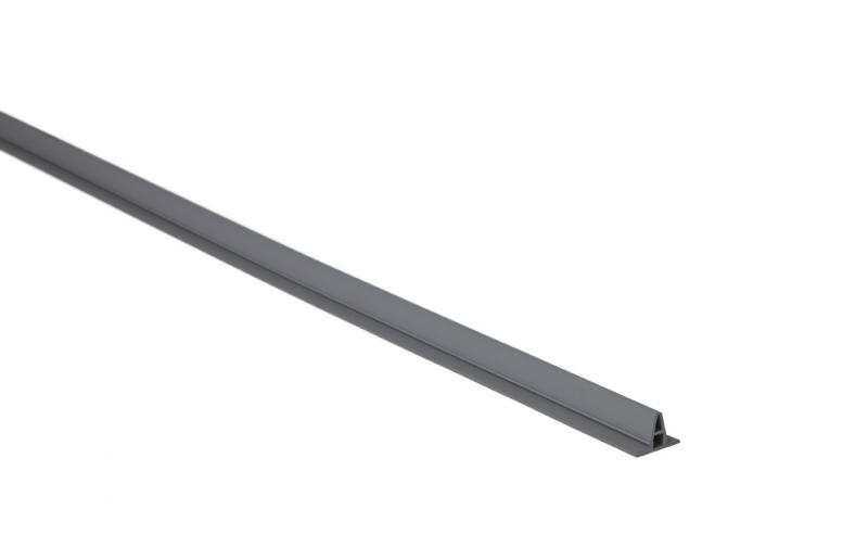 ALKORDESIGN L profil z PVC pro vytvoření imitace stojaté drážky, světle šedý