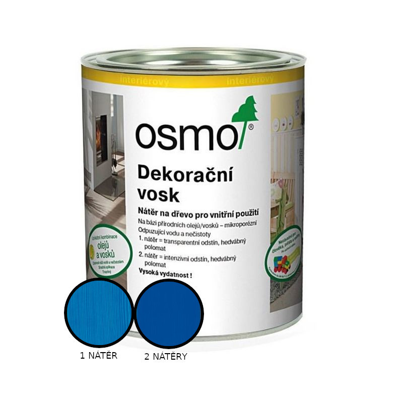 Vosk dekorační Osmo 3125 intenzivní modrý RAL 6010 0,125 l