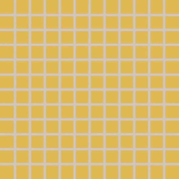 Mozaika Rako Color Two 2,5×2,5 cm (set 30×30 cm) tmavě žlutá matná GDM02142