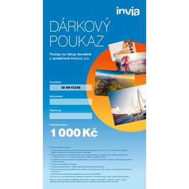 Dárkový poukaz INVIA v hodnotě 1 000 Kč