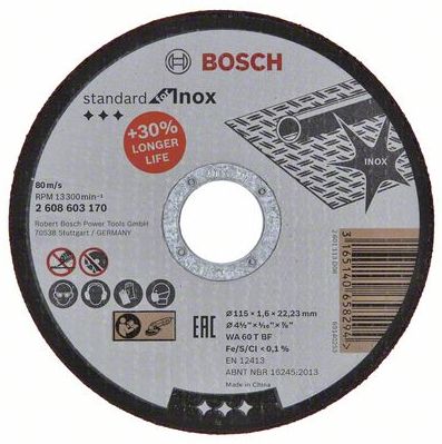 Kotouč řezný Bosch Standard for Inox 115×1,6 mm