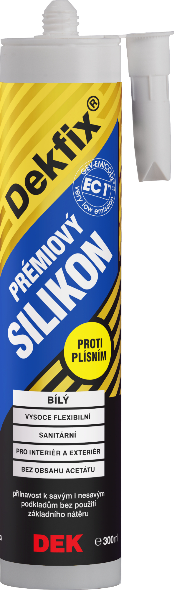 Tmel silikonový DEKFIX PREMIUM bílý 300 ml
