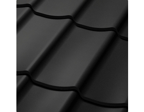 Velkoformátová profilovaná plechová střešní krytina SATJAM Trend PE25 RAL 9005 černá