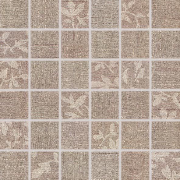 Mozaika Rako Textile 5×5 cm (set 30×30 cm) hnědá WDM05103