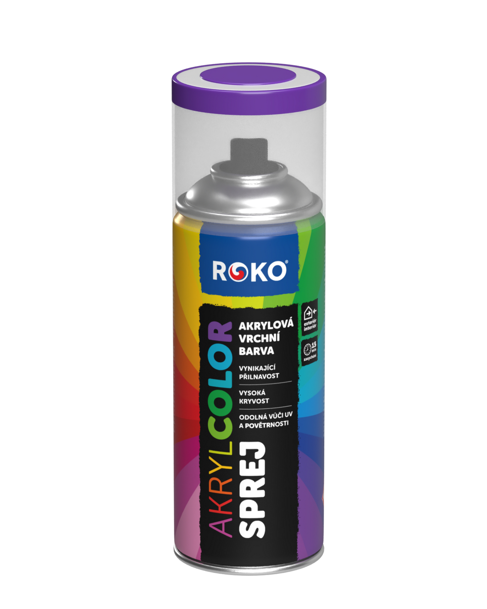 Barva akrylová vrchní Roko AKRYCOLOR Sprej modrofialová, 400 ml