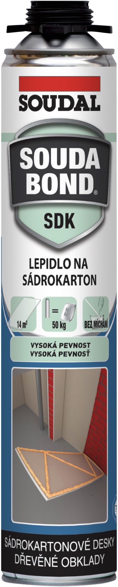 Pěna polyuretanová Soudal Soudabond SDK pistolová 750 ml