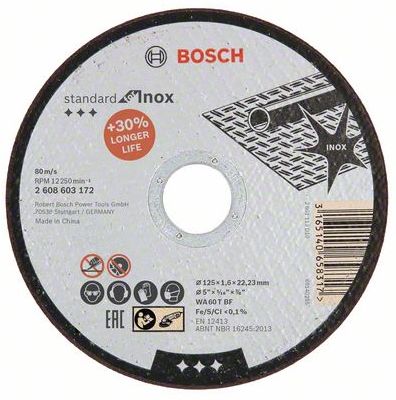 Kotouč řezný Bosch Standard for Inox 125×1,6 mm