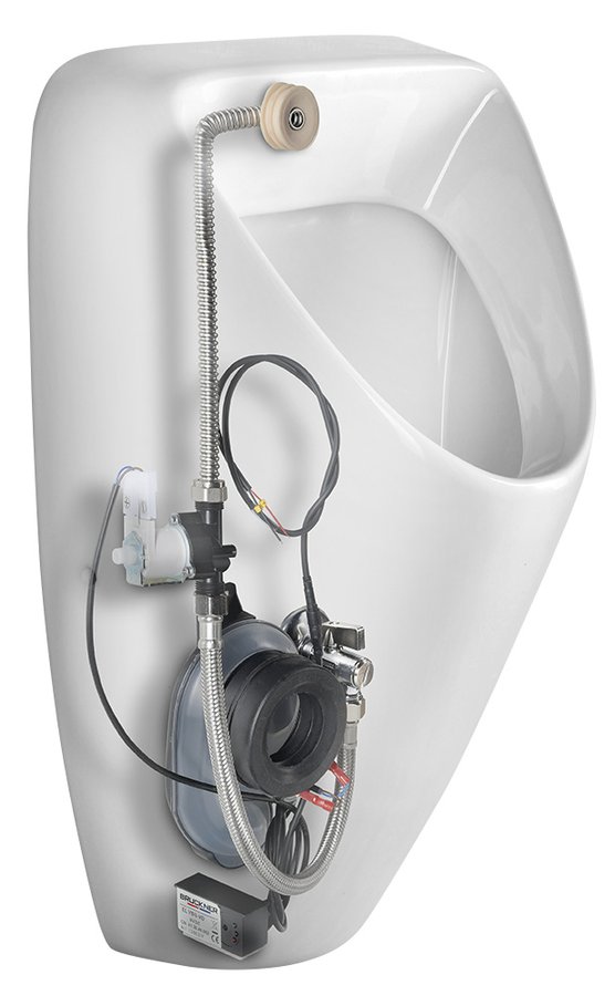 Urinál s automatickým splachováním Bruckner Schwarn 31,5×55,5 cm, DC 6 V 201.722.4 bílý