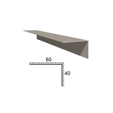 Rohová lišta z poplastovaného plechu Viplanyl 40x60 mm, r.š. 100 mm