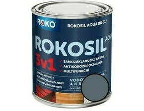 Barva samozákladující Rokosil Aqua 3v1 RK 612 1100 šedá střední, 0,6 l