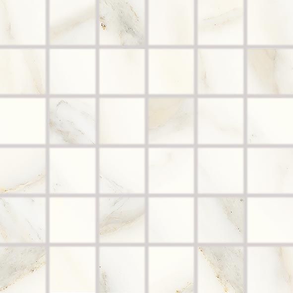 Mozaika Rako Cava 5×5 cm (set 30×30 cm) bílá matná WDM05730