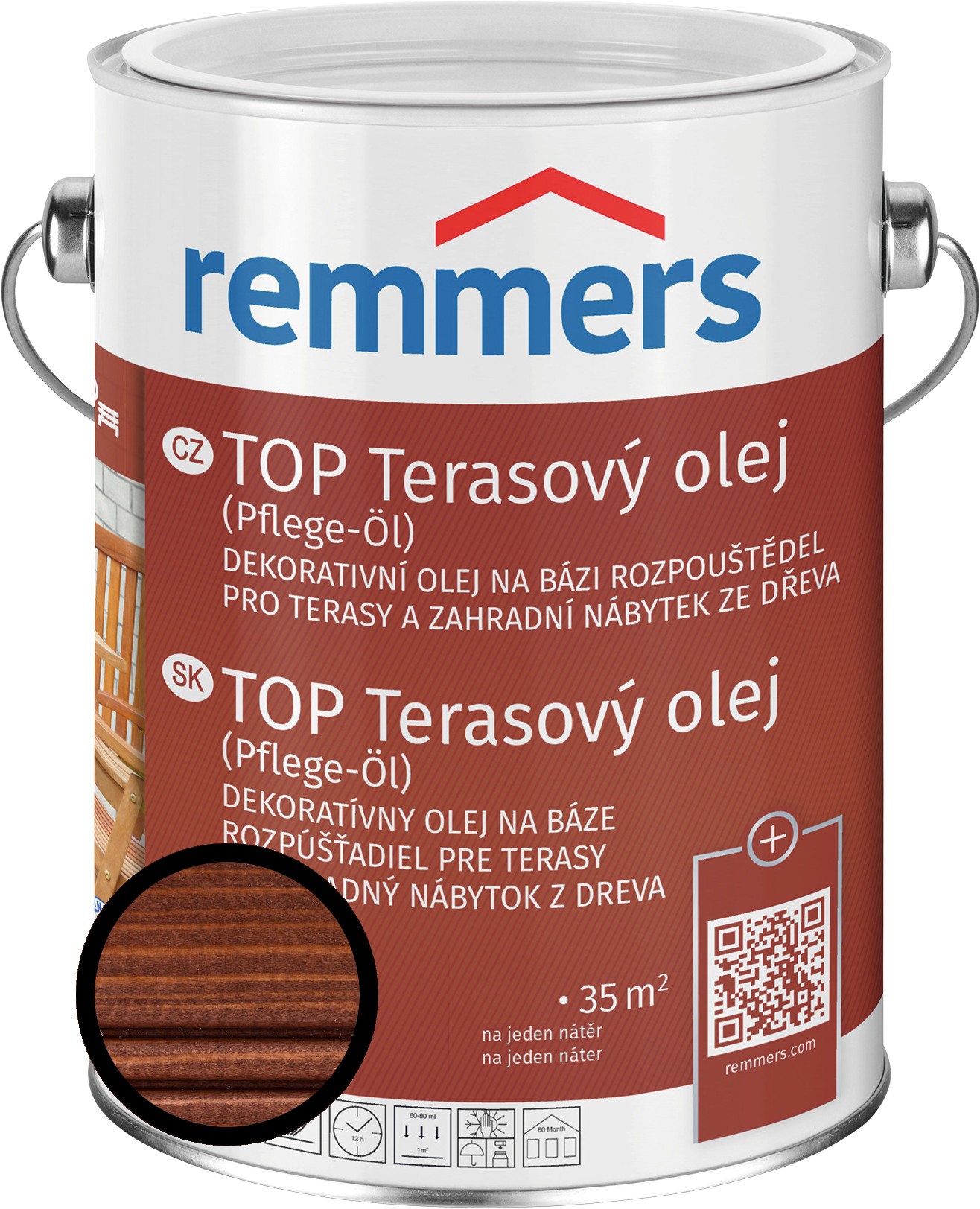 Olej terasový Remmers TOP rezavě hnědá, 5 l