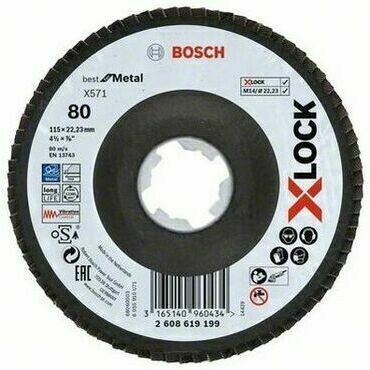 Kotouč lamel. Bosch X571 Best for Metal X-LOCK FD 115 mm 80