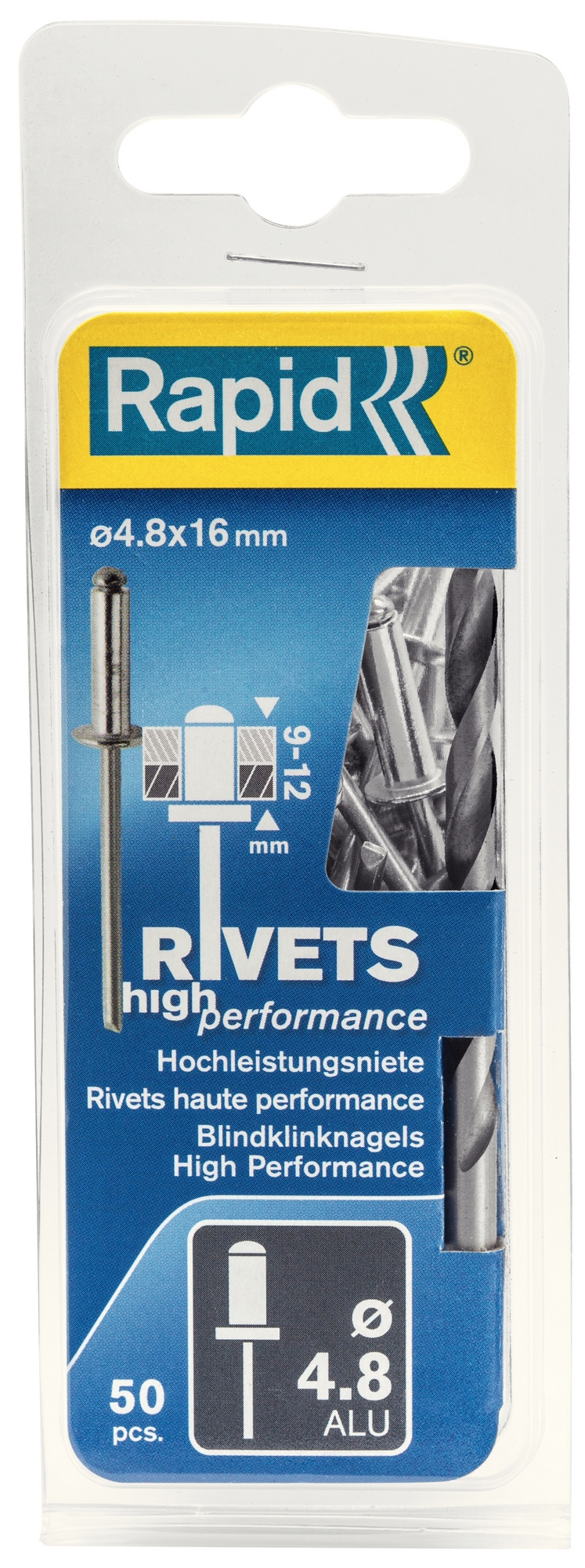 Nýty hliníkové Rapid High Performance 4,8×16 mm 50 ks