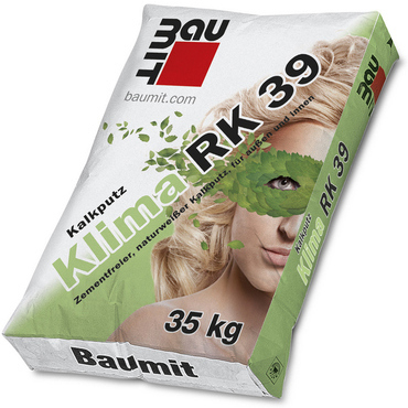 Omítka jednovrstvá Baumit Klima RK 39 vápenná 3 mm 35 kg