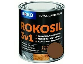 Barva samozákladující Rokosil akryl 3v1 RK 300 hnědá čoko 0,6 l