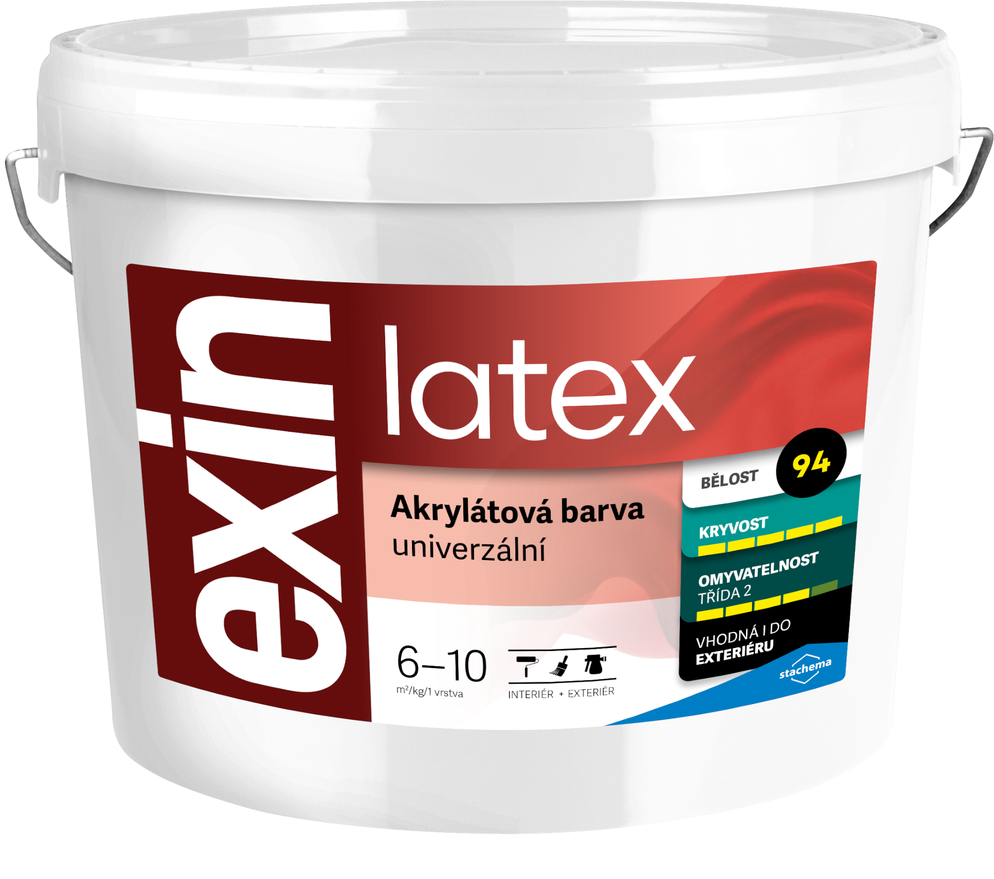 Barva akrylátová Stachema Exin Latex bílá, 7 kg
