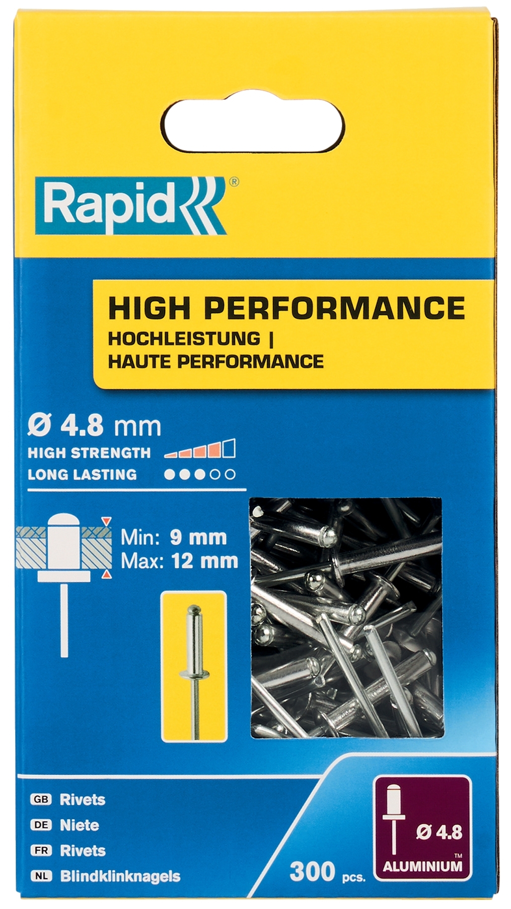 Nýty hliníkové Rapid High Performance 4,8×16 mm 300 ks