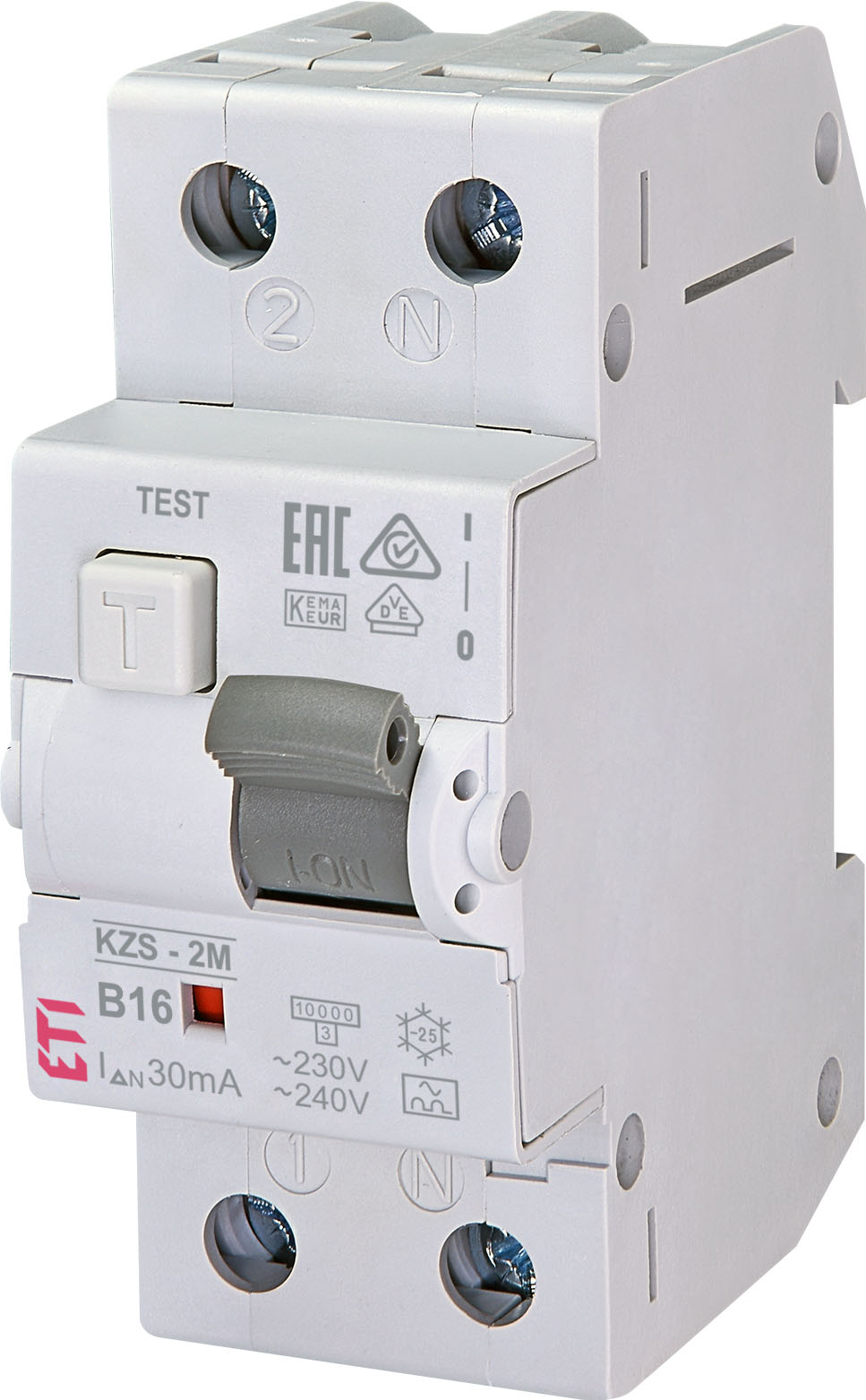 Chránič proudový s jištěním ETI KZS-2M A B16/0.03