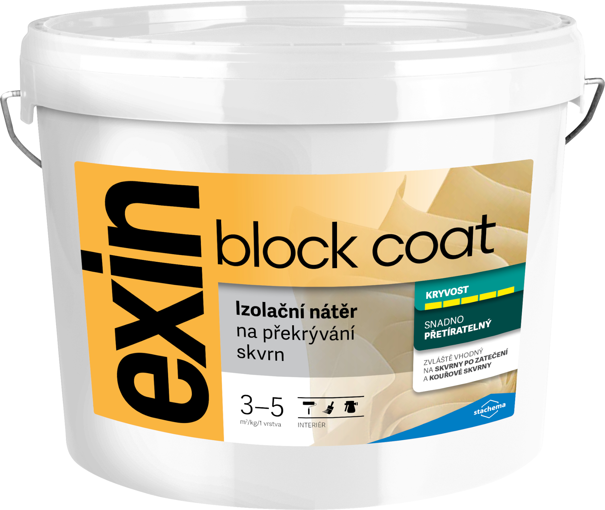 Nátěr k zakrývání skvrn Stachema Exin Block Coat bílá, 12 kg
