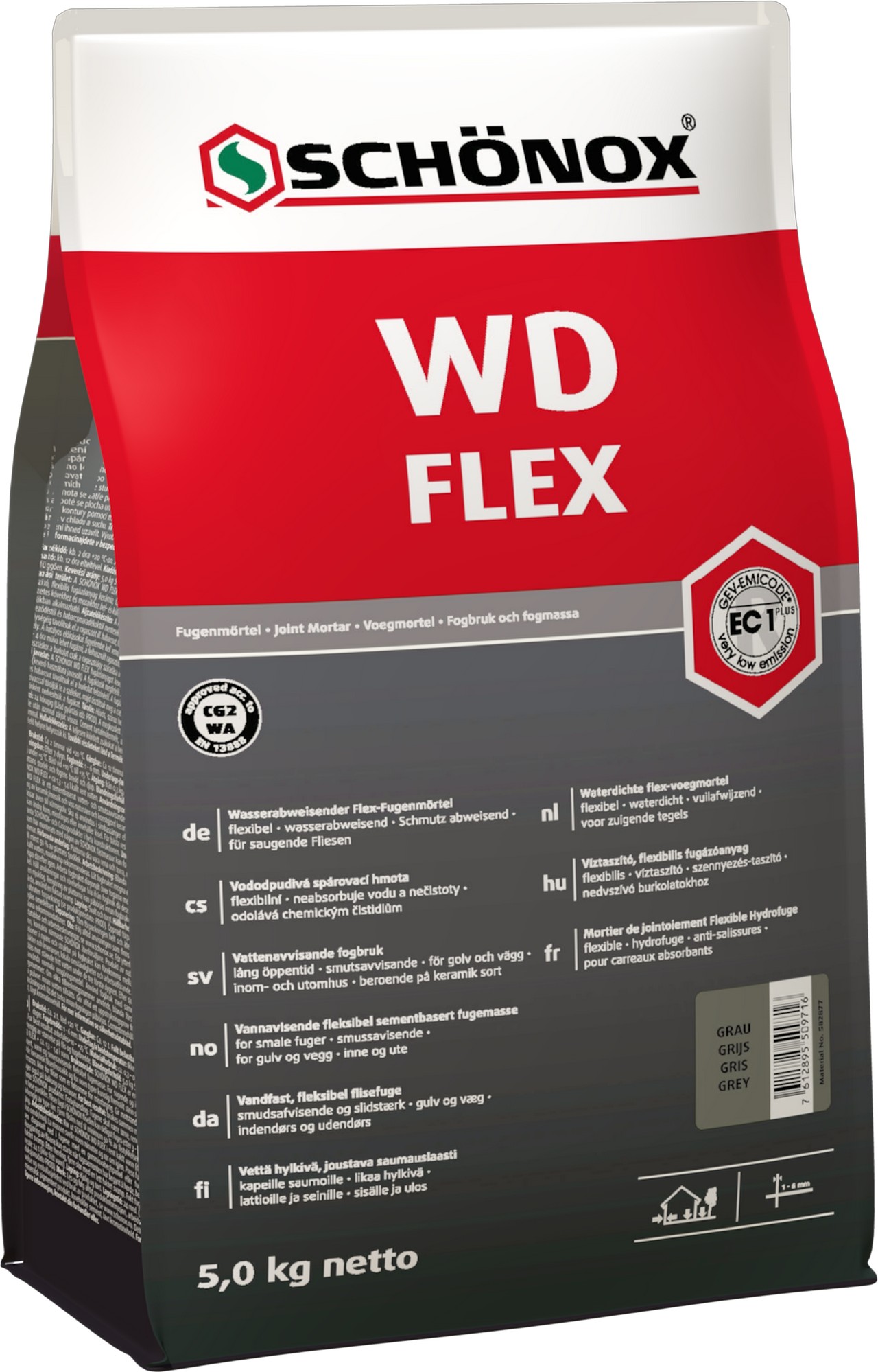 Hmota spárovací Schönox WD FLEX antracit 5 kg